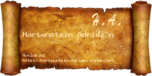 Hartenstein Adrián névjegykártya