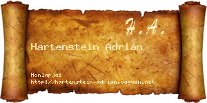 Hartenstein Adrián névjegykártya